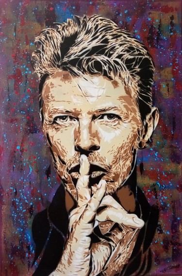 David Bowie Shut Your Mouth Pintura intitulada "David Bowie Shut Yo…" por Sérgio Clemente, Obras de arte originais, Acrílico