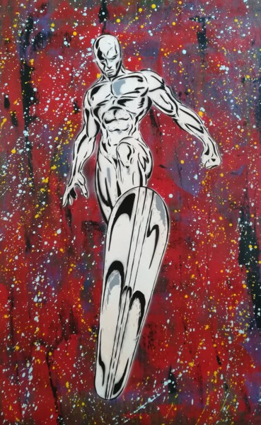 Silver Surfer Pintura intitulada "Silver Surfer" por Sérgio Clemente, Obras de arte originais, Acrílico