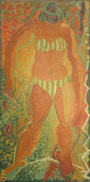 Peinture intitulée "baigneuse-maillot-r…" par Clementine Odier, Œuvre d'art originale