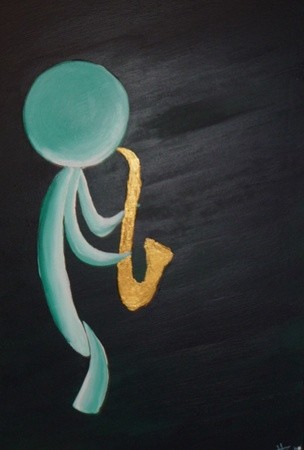 Peinture intitulée "saxophoniste" par Jonathan Clementz, Œuvre d'art originale