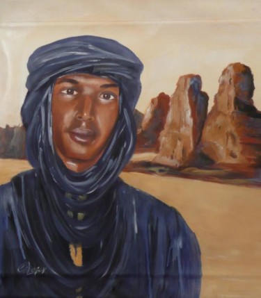 Peinture intitulée "aux portes du désert" par Chantal Henry Lener, Œuvre d'art originale, Huile