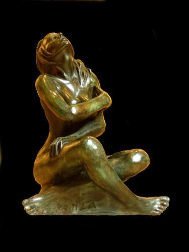 Sculpture intitulée "kenza ou "la volupt…" par Clerc-Renaud, Œuvre d'art originale, Métaux