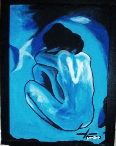 Peinture intitulée "foscla nue" par El Genese Locum, Œuvre d'art originale, Huile