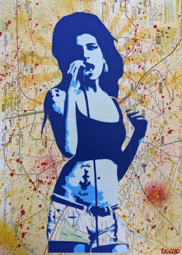 Painting titled "Amy" by Click, Original Artwork, Stencil