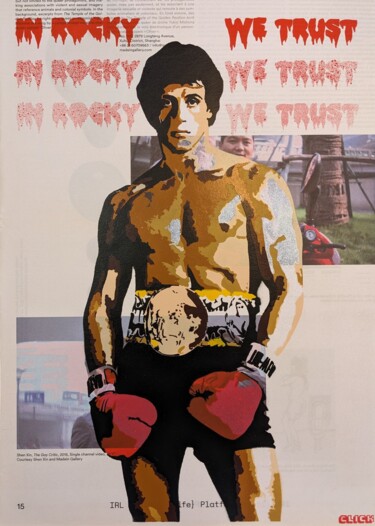 Pintura titulada "In Rocky we trust" por Click, Obra de arte original, Estarcido