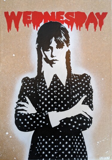 Painting titled "Wednesday" by Click, Original Artwork, Stencil