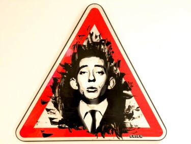 Painting titled "Serge" by Click, Original Artwork, Stencil Mounted on Other rigid panel