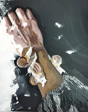 Картина под названием "Касание" - Click, Подлинное произведение искусства, Акрил