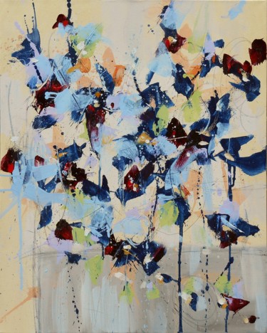 Картина под названием "Fleur de La Rivière…" - Cynthia Ligeros, Подлинное произведение искусства, Масло Установлен на Деревя…
