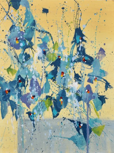Malerei mit dem Titel "Fleur d'harmonie (F…" von Cynthia Ligeros, Original-Kunstwerk, Öl