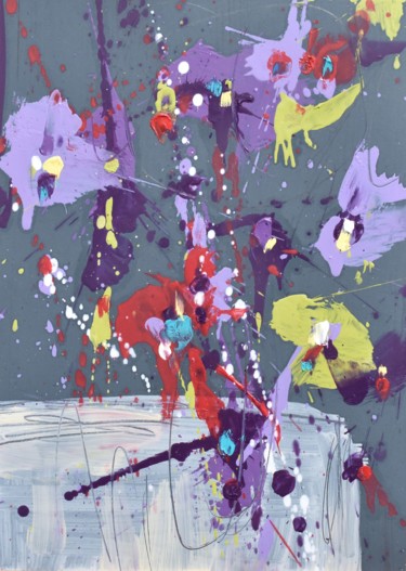 Painting titled "Fleur de la nouvell…" by Cynthia Ligeros, Original Artwork, Oil