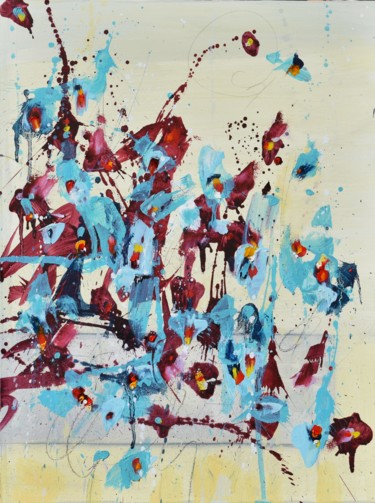 제목이 "Fleur de Nouvel Esp…"인 미술작품 Cynthia Ligeros로, 원작, 기름 목재 패널에 장착됨