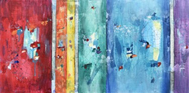 Картина под названием "Colors of Vitality" - Cynthia Ligeros, Подлинное произведение искусства, Акрил Установлен на Другая ж…