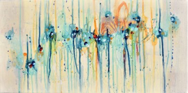 Картина под названием "Hanging Garden" - Cynthia Ligeros, Подлинное произведение искусства, Акрил Установлен на Деревянная р…
