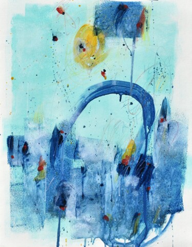 Pintura intitulada "Clear Blue Skies Ah…" por Cynthia Ligeros, Obras de arte originais, Acrílico
