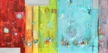 Картина под названием "Colors of Bliss" - Cynthia Ligeros, Подлинное произведение искусства, Акрил Установлен на Другая жест…
