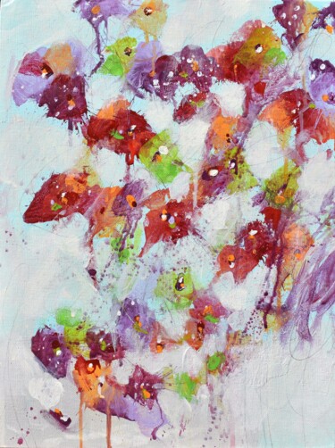 제목이 "Fleur d'avril (Flow…"인 미술작품 Cynthia Ligeros로, 원작, 아크릴 기타 단단한 패널에 장착됨