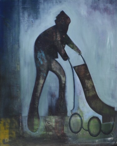 Peinture intitulée "PUSH CHAIR" par Clive Manuel, Œuvre d'art originale, Huile