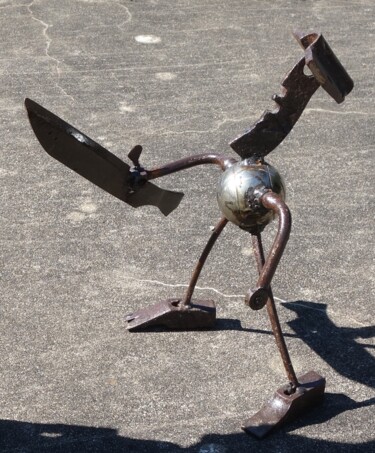 Sculpture titled "Little fighter" by Clive Manuel, Original Artwork, Metals