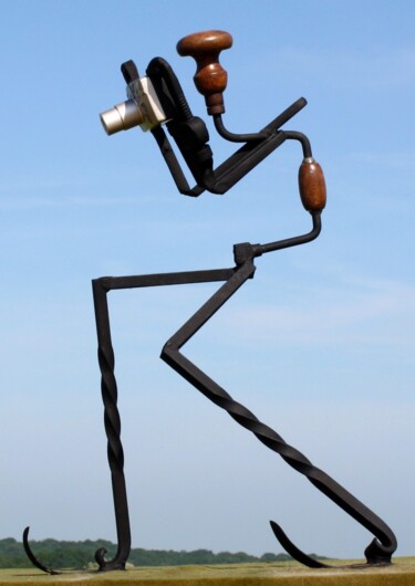 Sculpture titled "Photographer" by Clive Manuel, Original Artwork, Metals