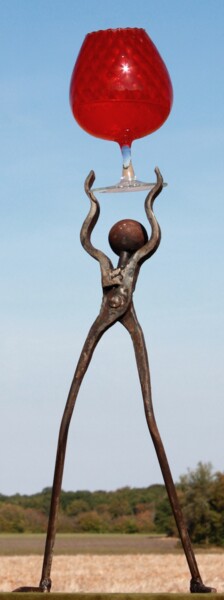 Sculpture titled "More wine!" by Clive Manuel, Original Artwork, Metals