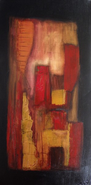 Painting titled "Orient" by Clo Vanoye, Original Artwork, Acrylic Mounted on Wood Stretcher frame