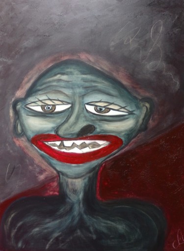 Картина под названием "Le clown déprimé" - Clo Vanoye, Подлинное произведение искусства, Акрил Установлен на Деревянная рама…