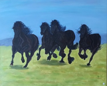 Painting titled "LES PRINCES NOIRS" by Clo, Original Artwork