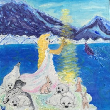 Painting titled "DEESSE DE LA MER" by Clo, Original Artwork