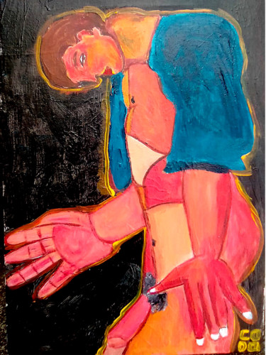 Malerei mit dem Titel "Um cativo apaixonado" von Codo Clodoaldo Turcato, Original-Kunstwerk, Acryl