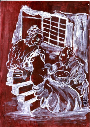 Tekening getiteld "Rembrandt Pintando…" door Codo Clodoaldo Turcato, Origineel Kunstwerk, Inkt