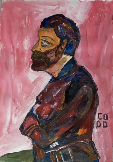 Рисунок под названием "O idiota" - Codo Clodoaldo Turcato, Подлинное произведение искусства, Темпера