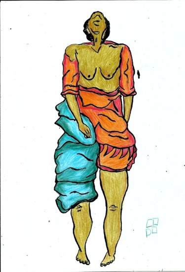 Drawing titled "Jurema" by Codo Clodoaldo Turcato, Original Artwork, Tempera