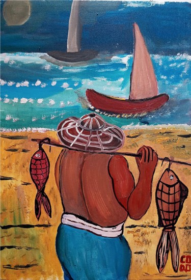 Pintura titulada "Mar morto" por Codo Clodoaldo Turcato, Obra de arte original, Acrílico
