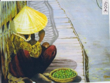 Peinture intitulée "La Cambodgienne" par Cloper, Œuvre d'art originale