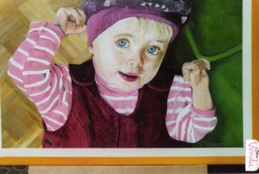 Painting titled "Petite fille" by Cloper, Original Artwork, Oil