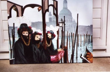 Painting titled "Carnevale" by Cloper, Original Artwork, Oil