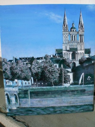 Painting titled "Cathédrale St Mauri…" by Cloper, Original Artwork, Oil