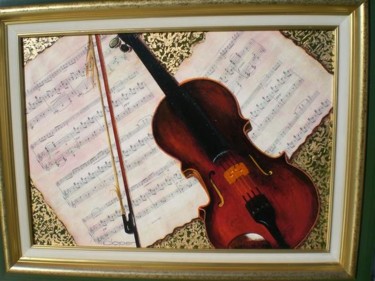 Peinture intitulée "Pause musicale" par Cloper, Œuvre d'art originale, Huile