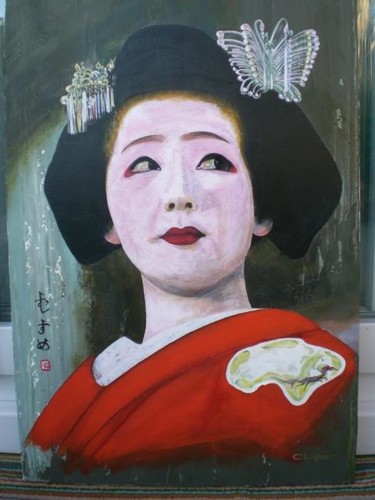 Painting titled "Geisha" by Cloper, Original Artwork, Oil