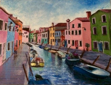 Peinture intitulée "Murano" par Linda Maman, Œuvre d'art originale, Huile