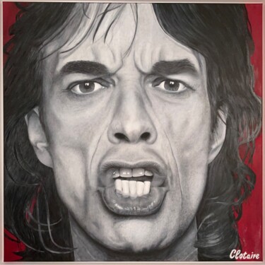 Malerei mit dem Titel "Mick Jagger" von Clotaire Charriere, Original-Kunstwerk, Öl
