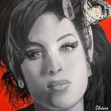 Painting titled "Amy Winehouse" by Clotaire Charriere, Original Artwork, Oil