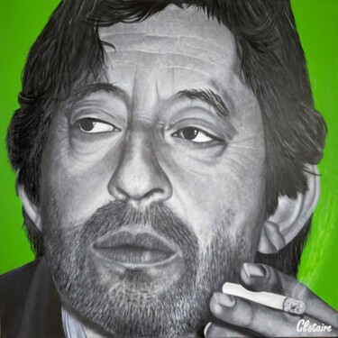 Painting titled "Serge Gainsbourg" by Clotaire Charriere, Original Artwork, Oil