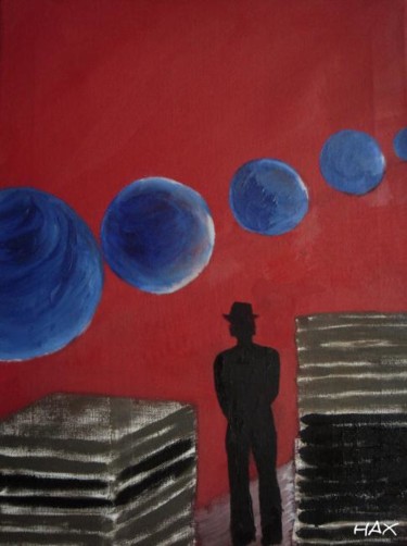 Peinture intitulée "les bleus à l'âme" par Hax, Œuvre d'art originale