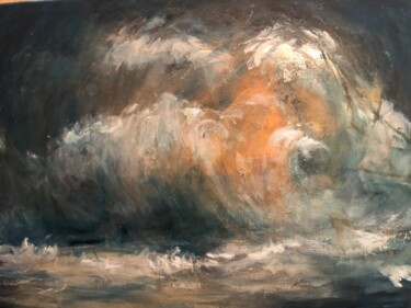 Peinture intitulée "la vague" par Clotilde Hulin-Quarez, Œuvre d'art originale, Acrylique