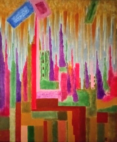 Painting titled "''Grotte''" by Clotilde Durand, Original Artwork, Pigments