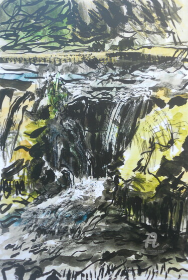 Pintura titulada "cascade" por Clotilde Lienhardt (CLO), Obra de arte original, Tinta