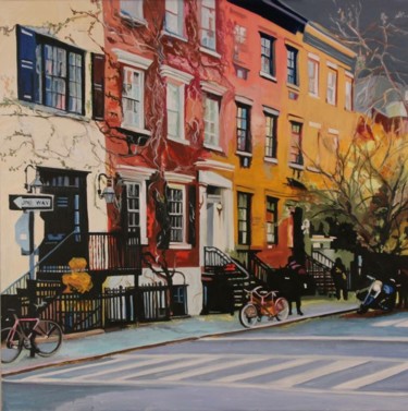 Painting titled "NEW YORK ETE" by Clotilde Nadel, Original Artwork, Oil