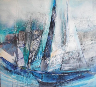 Peinture intitulée "Tempête en mer" par Clotilde Majcherczak, Œuvre d'art originale